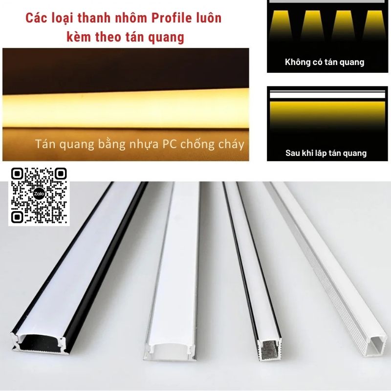 Thanh nhôm gắn nổi Profile LED 